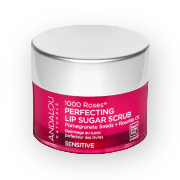 new Andalou Naturals ⚘ 1000 Roses Perfecting Lip Sugar Scrub ⚘ Full Size in Box - Picture 15 of 16